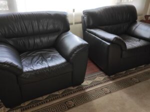 Poltronas 2 Unidades. Tapizadas En Cuero.