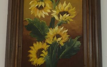 Cuadro Tema Girasoles Con Marco En Madera