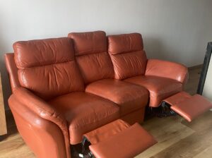 Sofá Reclinable De 3 Puestos Color Café