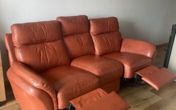 Sofá Reclinable De 3 Puestos Color Café