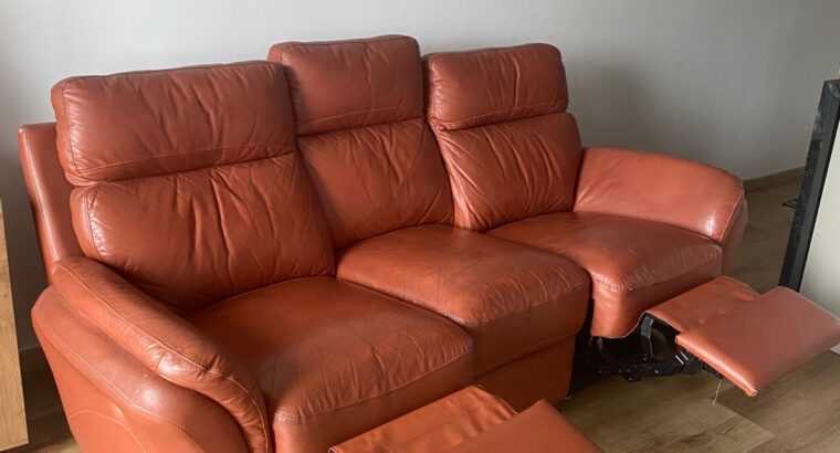 Sofá Reclinable De 3 Puestos Color Café
