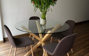 Comedor Mesa Redonda En Vidrio Y 4 Sillas