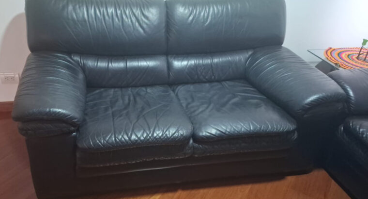 Sofas 2 Unidades. Tapizadas En Cuero.