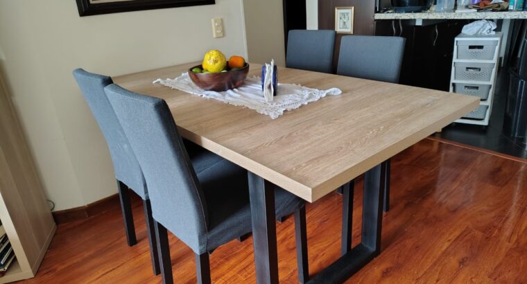 Comedor Moderno De 4 Puestos Madera Clara