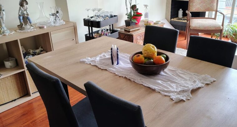 Comedor Moderno De 4 Puestos Madera Clara