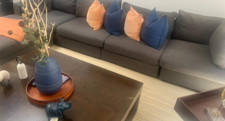 Muebles de Sala Sofá Modular En L Y Mesa De Centro