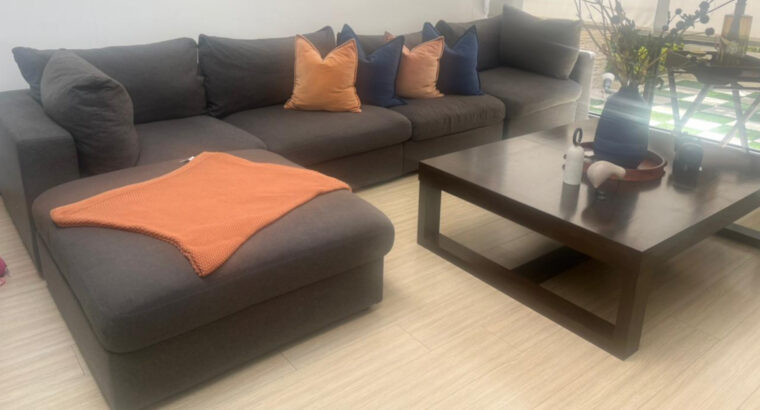Muebles de Sala Sofá Modular En L Y Mesa De Centro