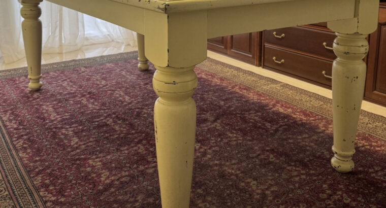 Mesa De Comedor Blanca En Madera De 6 a 8 Puestos