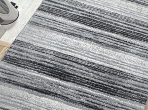 Tapete Rectangular Negro, Gris Y Blanco