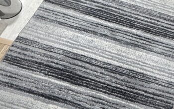 Tapete Rectangular Negro, Gris Y Blanco