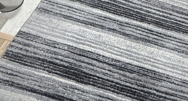 Tapete Rectangular Negro, Gris Y Blanco