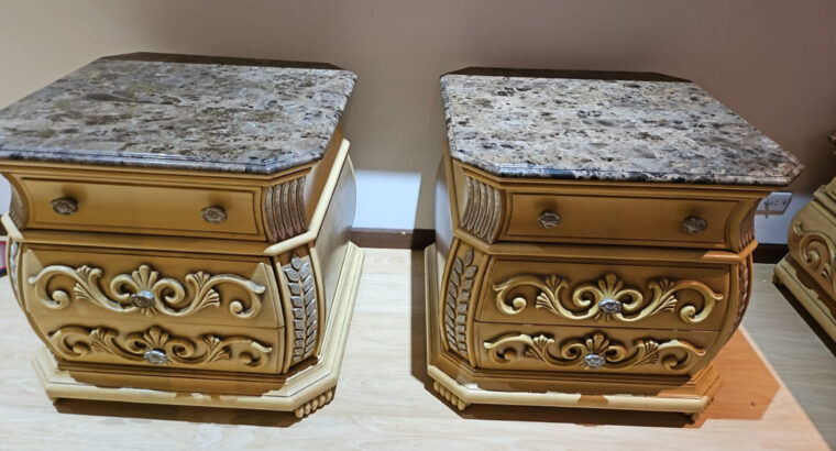 Set De 3 Mesas De Sala En Marmol Y Madera