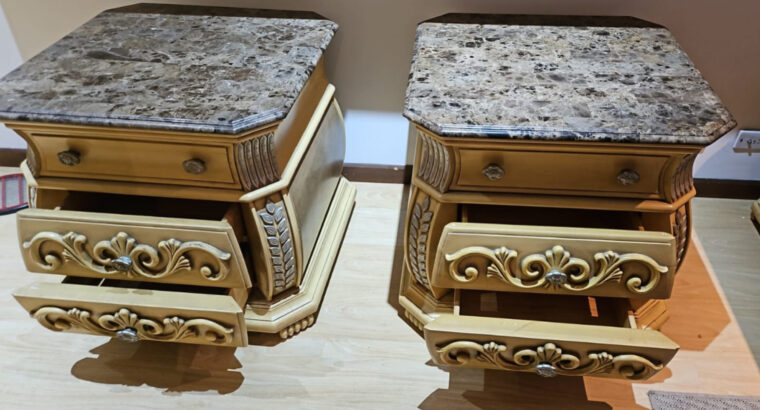 Set De 3 Mesas De Sala En Marmol Y Madera