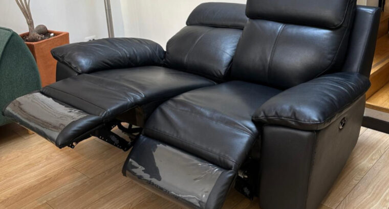 Sofá Reclinable Eléctrico En Cuero 2 Puestos