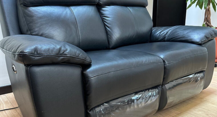 Sofá Reclinable Eléctrico En Cuero 2 Puestos