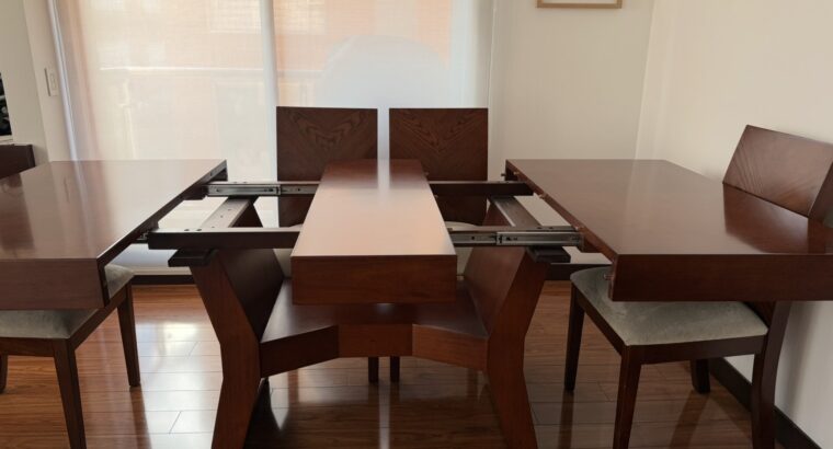 Comedor En Madera Mesa Extensible Y 6 Sillas