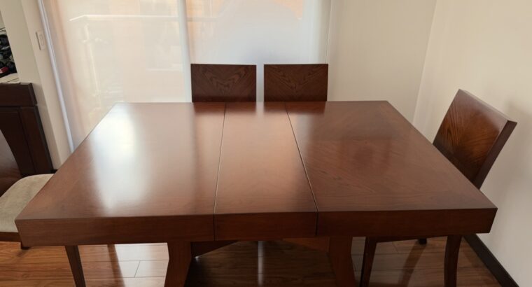Comedor En Madera Mesa Extensible Y 6 Sillas