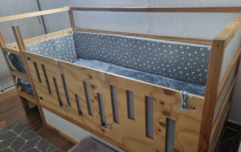 Cama Cuna Reversible Blanco Y Pino