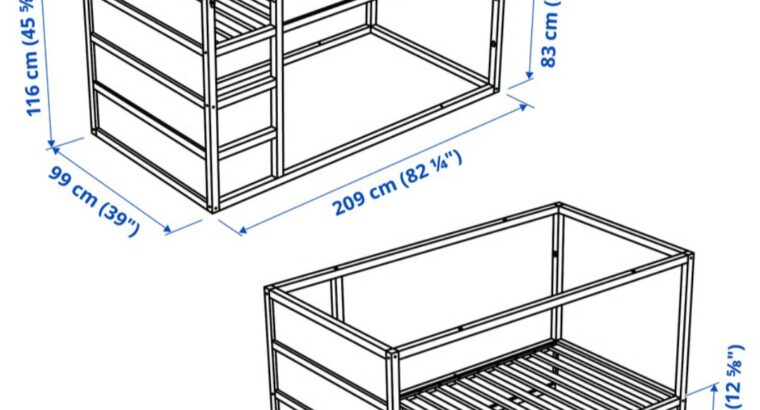 Cama Cuna Reversible Blanco Y Pino