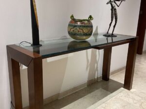 Consola En Madera Y Vidrio