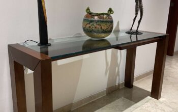 Consola En Madera Y Vidrio