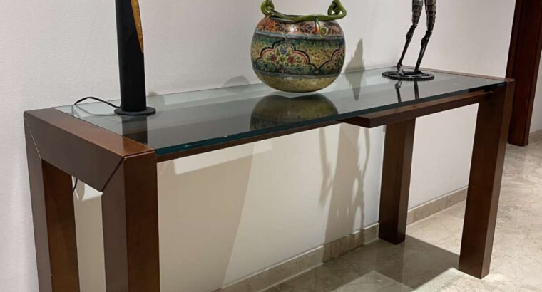 Consola En Madera Y Vidrio