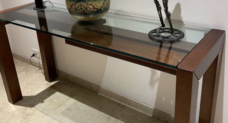 Consola En Madera Y Vidrio