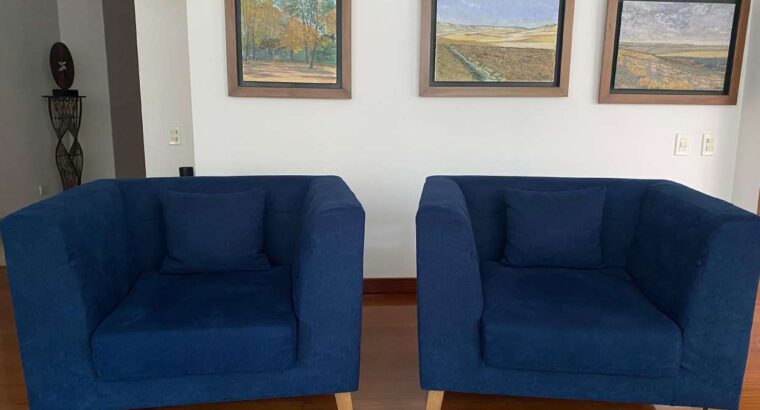 Poltronas Azules Estilo Escandinavo Moderno