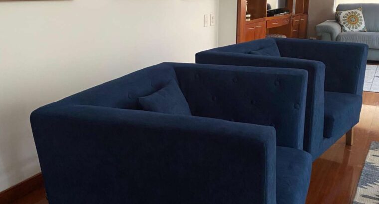 Poltronas Azules Estilo Escandinavo Moderno