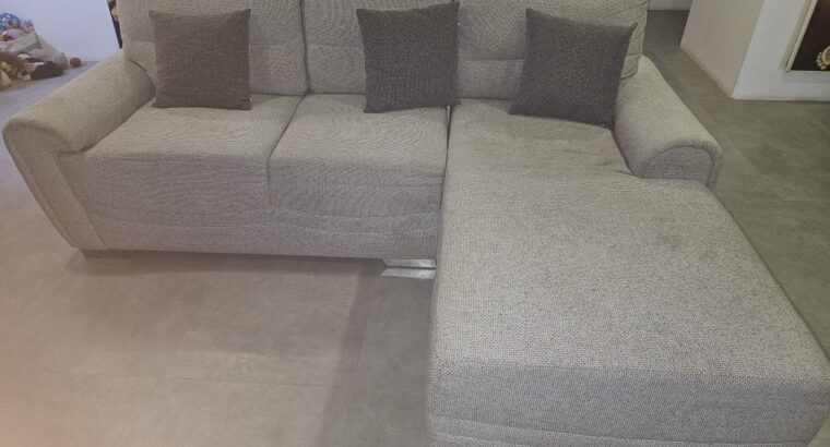 Juego De Sala: Sofá L, Sofa 3 Puestos, Mesa Y Puff