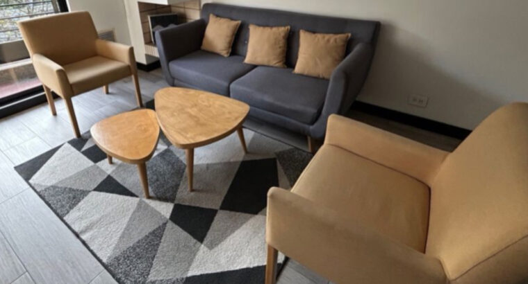 Sala Completa, Sofá, 2 Poltronas Y Mesas