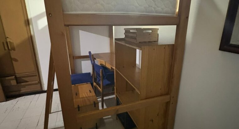 Camarote Sencillo de Madera Y Escritorio Integrado