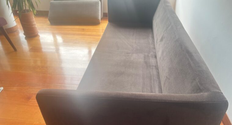 sofá de diseño 4 puestos bicolor café gris