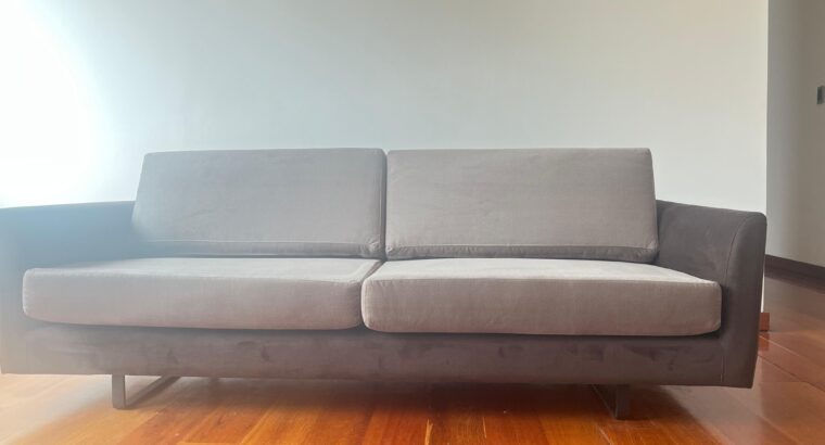 sofá de diseño 4 puestos bicolor café gris