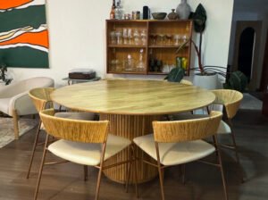 Comedor redondo de madera 1.40cm con 6 sillas