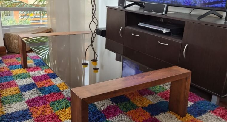 Mesa De Centro En Madera Y Vidrio