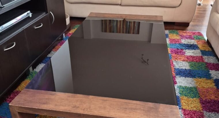 Mesa De Centro En Madera Y Vidrio