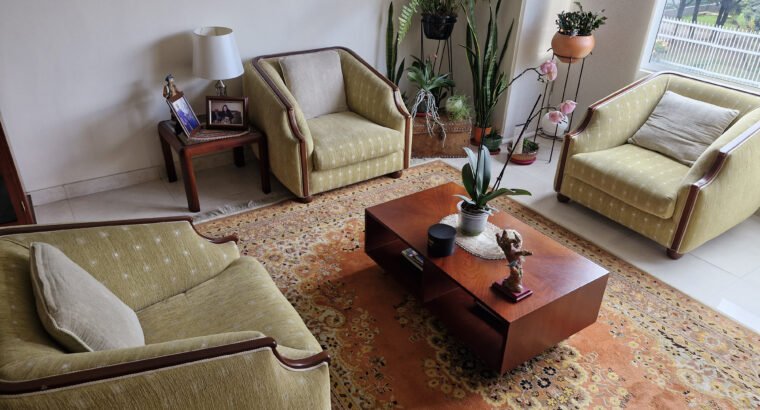 Set De Sala. Sofá, 4 Poltronas y 3 Mesas.