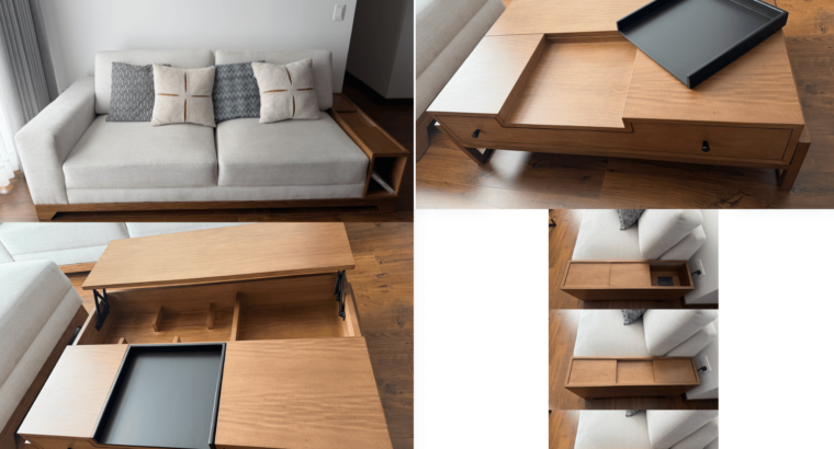 Juego de Sala Madera Maciza Flor Morado 🛋️
