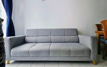 Sofá De 3 Puestos Color Gris Jaspeado