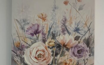 Cuadro Decorativo En Óleo (Rosa Y Violeta)