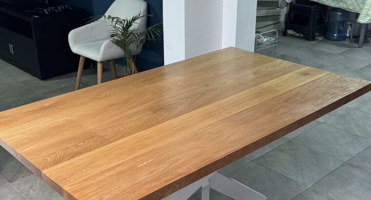 Mesa Comedor Madera Maciza 170×100 Base Metálica