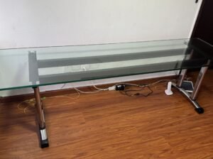 Mesa /Escritorio En Vidrio 2.60m Doble Puesto