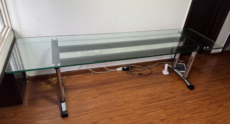 Mesa /Escritorio En Vidrio 2.60m Doble Puesto